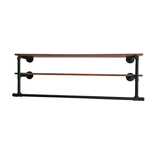 COAT RACK Wrought Iron Clothing Store, Wall-Mounted Front Side Hanger Display Rack Shelf, Multi-Style and Multi-Size Selection