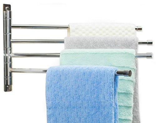 Amazon best satopics swing arm towel bar wall mounted stainless steel bathroom towel rack hanger towel holder organizer perfect towel rack