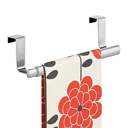 Amazon best binovery adjustable expandable kitchen over cabinet towel bar hang on inside or outside of doors storage for hand dish tea towels 9 25 to 17 wide 2 pack brushed stainless steel