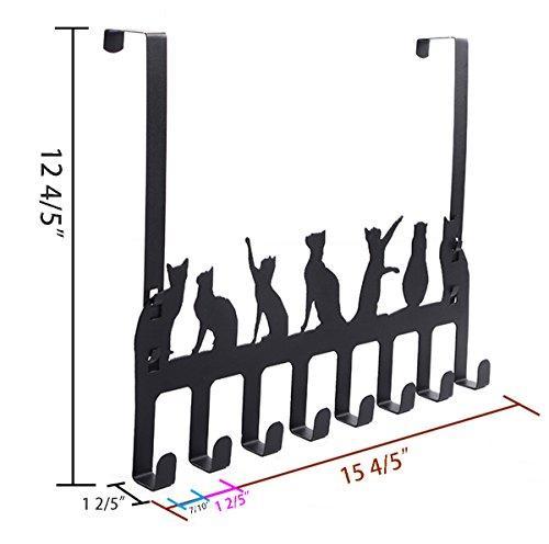 Best seller  wintek over the door hook hanger heavy duty organizer rack for towel coat bag 8 hooks black