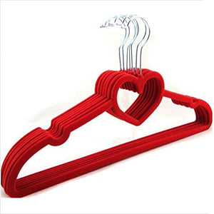 QUNA Clothes Hangers Velvet - Suit Hangers Slim & Space Saving, 360 Degree Swivel Hook Strong and Durable Clothes Hangers for Coats, Jackets, Pants, and Dress Clothes,red_(50-Pack)