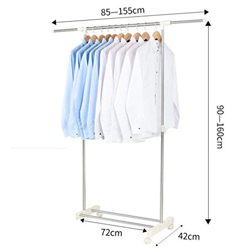 LE Stainless Steel Drying Rack,Floor Drying Rack Single Pole Indoor Telescopic Hanger Balcony Simple Drying Rack B