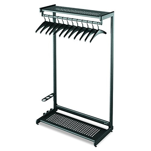 Quartet Two-Shelf Garment Rack, Freestanding, 48 Inch, Black, 12 Hangers Included (20224)