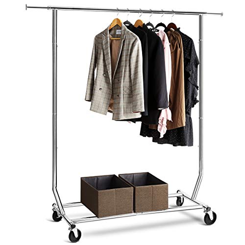 TomCare Garment Rack 200-220lb Capacity Adjustable Clothes Rack Clothing Rack Extensible Clothes Hanging Rack Commercial Grade Garment Rack Hanging Heavy Duty Clothing Garment Racks