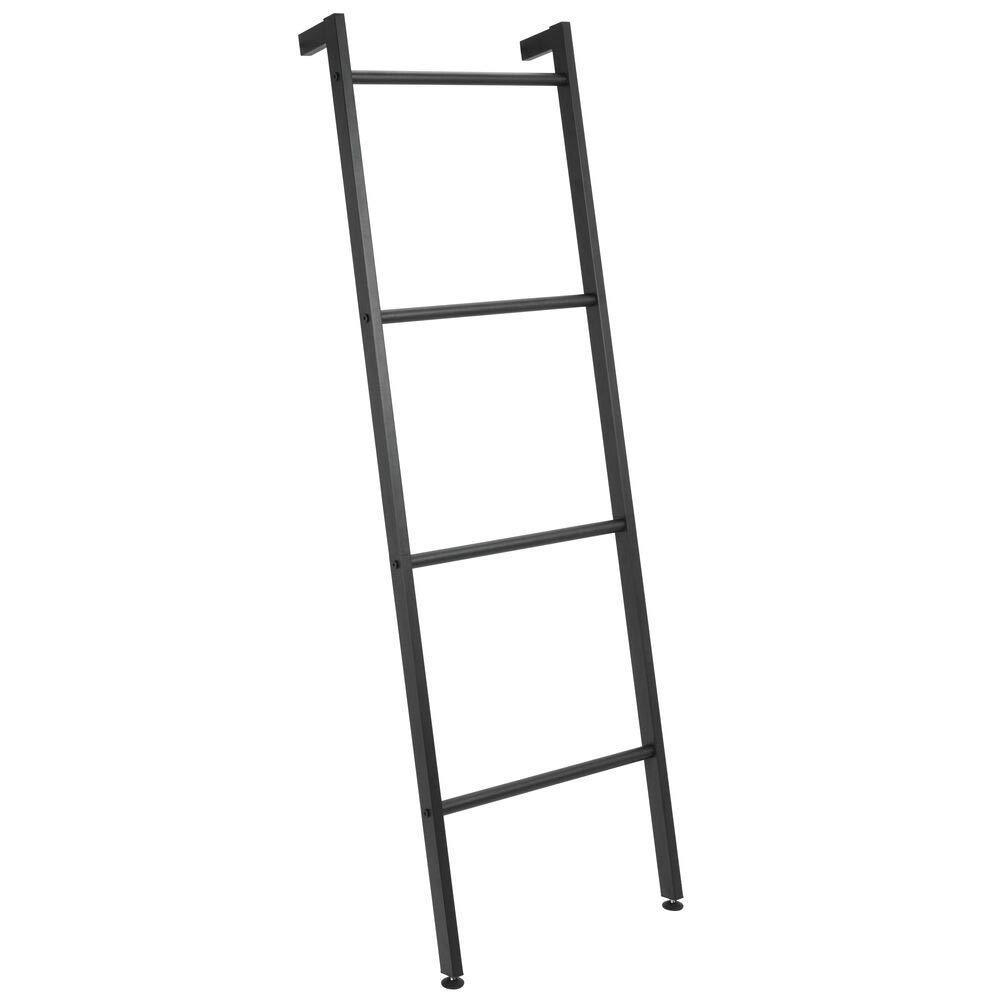 Online shopping mdesign metal free standing bath towel bar storage ladder holds towels blankets clothes and magazines newspapers 4 levels matte black