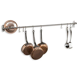 Storage organizer wallniture kitchen wall mount rail towel bar rack with hooks stainless steel 47 inch