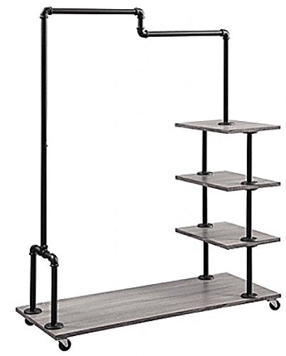 Generic elf Me Hanging Bar Shelf Metal Storage Organizer Home Shelf Met Home Shelf Metal rage Organiz Rolling Caster Caster Garment Rack ling Caster