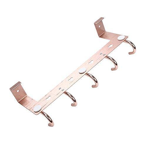 Budget friendly gulevy rose gold over the door hook organizer rack 5 hook over door hanger hook heavy duty towel hook set robe hook set clothes hanger rack rose gold