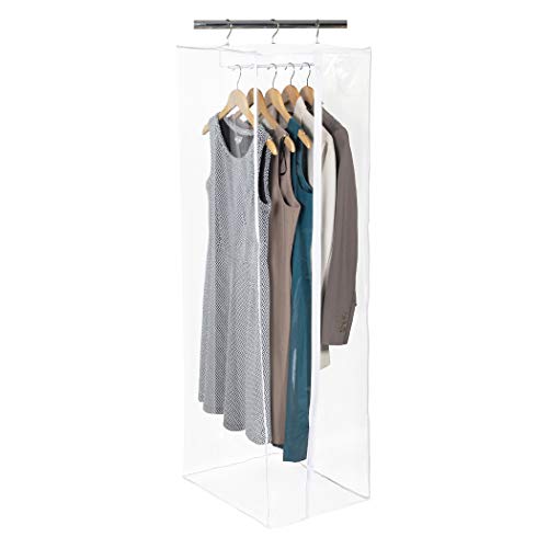 Richards Homewares Clearly Organized Dress Bag Clear Vinyl Storage Maxi Rack Suit Garment Cover 15" x 20" x 42"