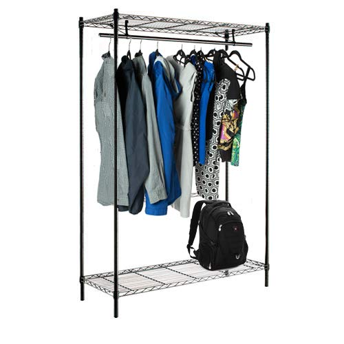 Omega 18" Deep x 36" Wide x 74" High 2 Tier Stationary Black Garment Rack