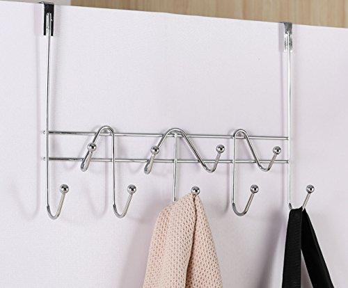 Explore artishook hooks over the door hook organizer rack hanging towel rack over door 9 hooks chrome finish 1