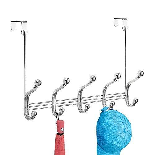 Save on arkbuzz over door storage rack organizer hooks for coats hats robes clothes or towels 5 dual hooks chrome