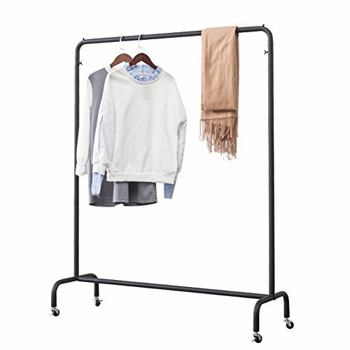 LE Clothes rack LE Industrial Pipe/Clothing Rack, Floor-mounted Simple Removable Hanger, Heavy Duty/Commercial Grade/Clothing/Garment Rack/with Wheels,150165cm