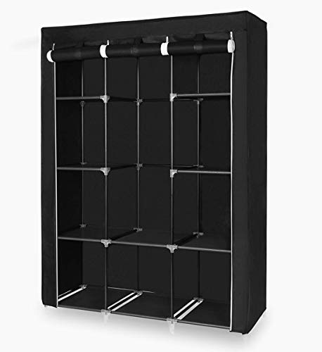 STS SUPPLIES LTD Covered Clothing Rack Towel Hanger Bar Holder Shirt Plastic Metal Hanging Organizer Storage Free Standing Portable Laundry Black Drying & Ebook by AllTim3Shopping.