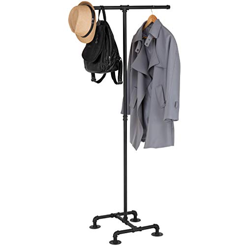 MyGift 5-Foot Industrial Pipe Garment-Hanging Rack