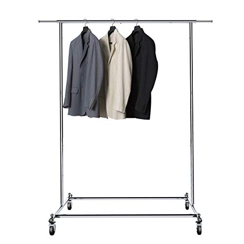 BigRoof Clothing Rack, 6.3FT Heavy Duty Clothes Rack Free Standing Garment Rack On Wheels Commercial Portable Closet Jacket Coat Rack Rolling Drying Racks For Hanging Drying Clothes