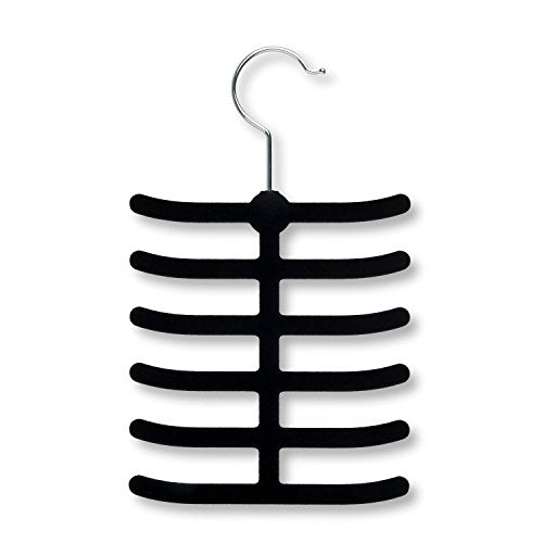 Honey-Can-Do HNG-01955 Velvet Touch Tie Hanger, 2-Pack, Black