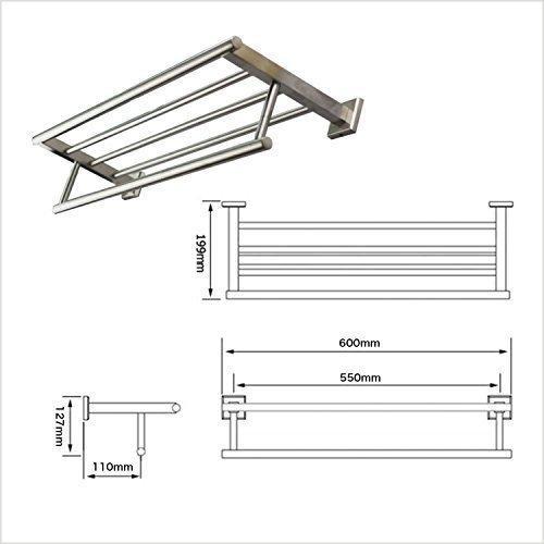 Great qt home decor premium modern single hanging quadruple towel rack bar w square base 24 inches brushed finish stainless steel water and rust proof wall mounted easy to install