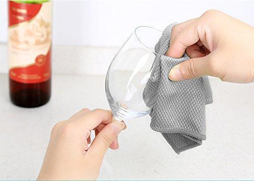 Selection sinland microfiber cleaning cloth for stainless steel appliances wine glass window polishing towels grey 16inch x 16inch pack of 6