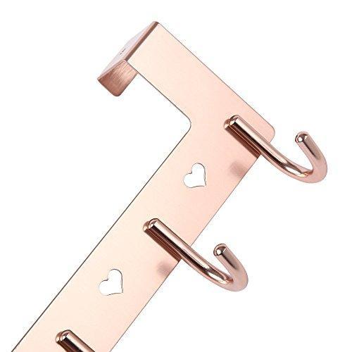 Budget gulevy rose gold over the door hook organizer rack 5 hook over door hanger hook heavy duty towel hook set robe hook set clothes hanger rack rose gold