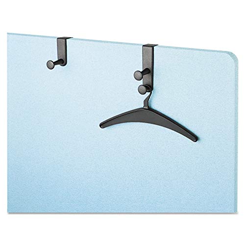 Quartet 20701 One-Post Over-The-Panel Hook with Garment Hanger, 1 1/2-Inch - 3-Inch Panels, Black