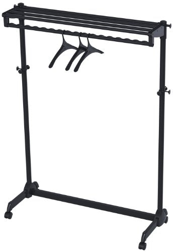 Alba One-Sided Mobile Garment Rack with Single Shelf, Includes 3 Hangers, Black (PMRAK-SG483N)
