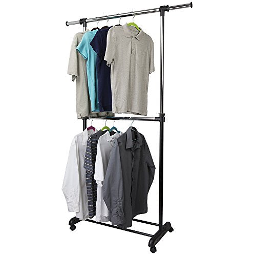 Home Basics 2 Tier Expandable Garment Clothing Rack