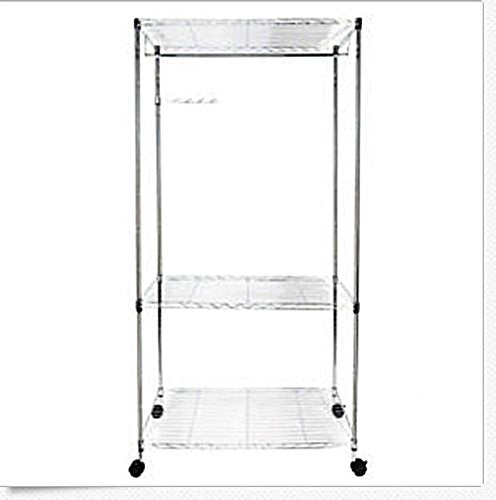 unbrand 3-TIER CLOTHING GARMENT RACK HANGER ROLLING SHELVING