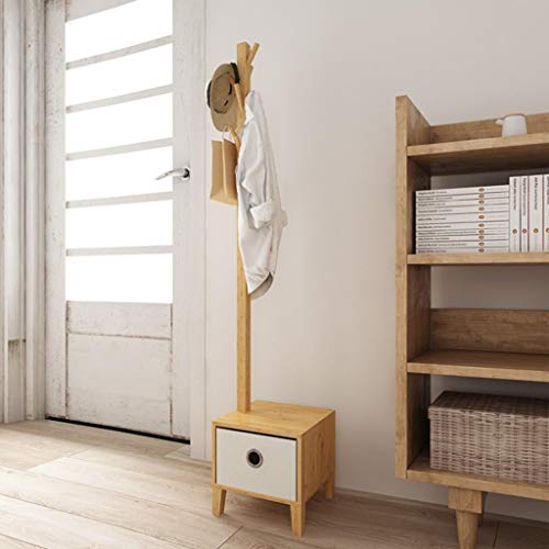 LE Bedroom Bedside Landing Hanger Racks,Creative Living Room Bamboo Solid Wood Coat Hanger Hall Clothes Rack A