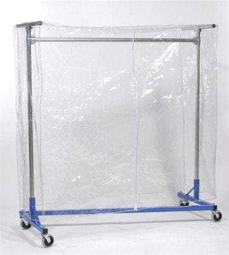 Z Rack Cover Clear Vinyl with Zipper for 60 Inch Z-Rack Garment Racks