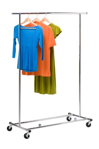 Honey-Can-Do GAR-01304 Collapsible Commercial Garment Rack with Wheels, Chrome