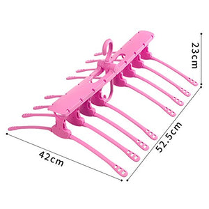 Multifunctional hanger,Magic multi-layer clothes folding storage hanger non-slip clothes hanger seamless home-pink