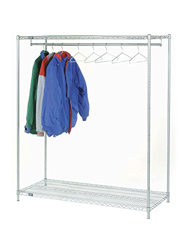 Omega 18" Deep x 72" Wide x 54" High 2 Tier Stationary Chrome Garment Rack