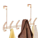 Kitchen interdesign classico over door storage rack organizer hooks for coats hats robes clothes or towels 6 dual hooks copper