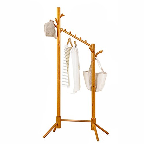 Yxsd Coat Rack, Tree-Shaped Floor, Solid Wood Hanger, Two-in-one Clothing Storage Rack, Multi-Purpose Coat Rack