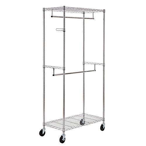 36x18x71" Closet Organizer Garment Rack Clothes Storage Hanger Home Shelf Chrome