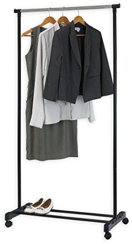 Simple Houseware Portable Closet Hanging Clothing Garment Rack with Wheels