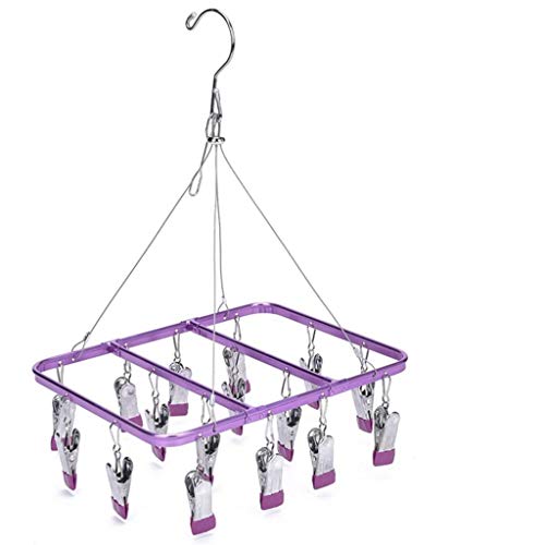 LE Aluminum Alloy Drying Racks,Stainless Steel Drying Drier Socks Non-Slip Lingerie Hangers Multi-Clip Drying Racks N