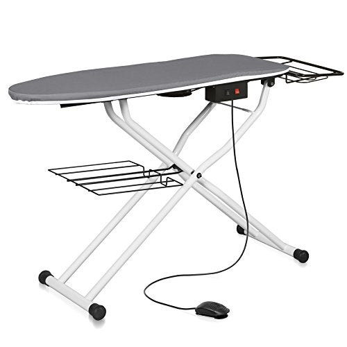 Reliable The Board 500VB Home Vacuum and Up-Air Pressing Table Ironing Board, Height Adjustable, Quick-Dry Textured Polyester Cover, Laundry Rack, Tube Frame Construction, Heated Surface, Quick Fold