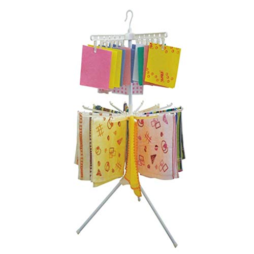 LE Childrens Clothes Hanger,Double Deck Dryer Balcony Clothes Rack Foldable Hanger Drainage Rack A