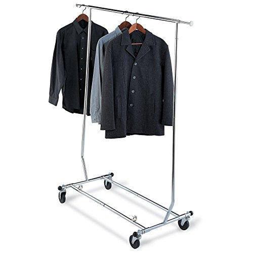 Organize It All Heavy Duty Chrome Rolling Garment Rack