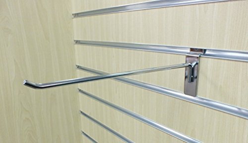 Only Garment Racks #9810C - (24PC) Commercial Deluxe Slat Wall Hook, 10", Chrome (Pack of 24)