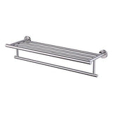 Organize with kes 24 inch large towel rack with shelf stainless steel single towel bar dual hanger storage organizer modern style wall mount brushed finish a2010s60 2
