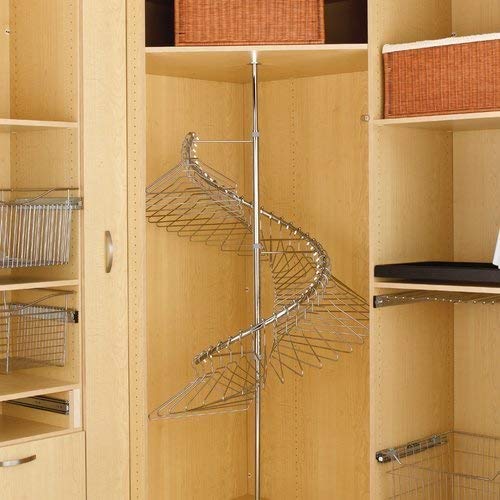 Rev-A-Shelf Spiral Clothes Rack Closet Hanging, Chrome