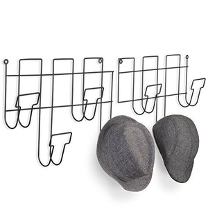 MyGift Black Metal Wire Wall-Mounted 7-Hook Coats & Hats Rack
