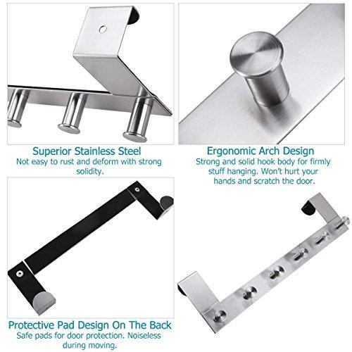 New over the door hook hanging towel rack 18 8 stainless steel multiple use z shaped hanging over door hooks use for kitchen bathroom bedroom office cabinet door 6 hook