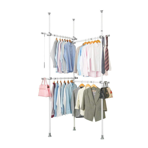 Garment Racks Adjustable Closet Organizer with 440lb Load Heavy Duty Hang Clothes Rack for Storage and Display, 55