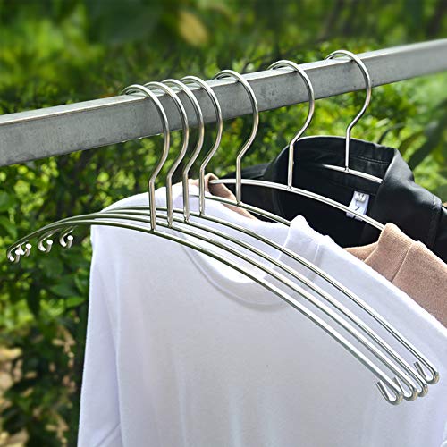 Jofeel 5Pcs Stainless Steel Garment Racks Non-Slipping Clothes Hanger T-Shirt Drying Racks