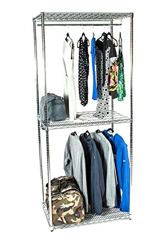 Omega 18" Deep x 24" Wide x 86" High Chrome Double Decker Garment Rack