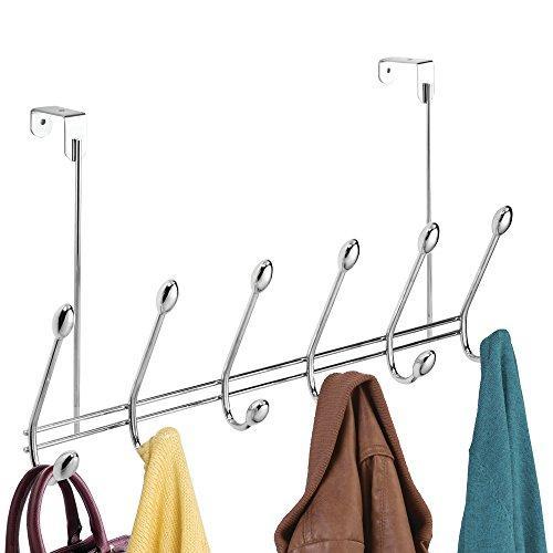 Storage watimas over door storage rack organizer hooks for coats hats robes clothes or towels